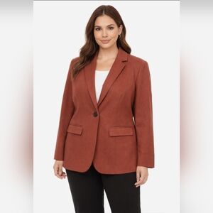 Capulet Women’s LinedBlazer Size 18 Rust Brown Single Button Tailored Jacket NWT
